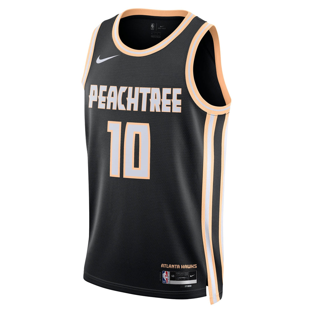 Atlanta Hawks 2025/26 City Edition Swingman Jersey - Black - Zaccharie Risacher