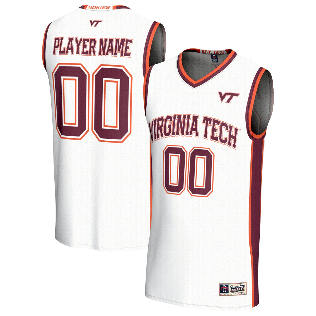 Virginia Tech Hokies Lightweight Collegiate Basketball NIL Pick-A-Player Fashion Jersey - White