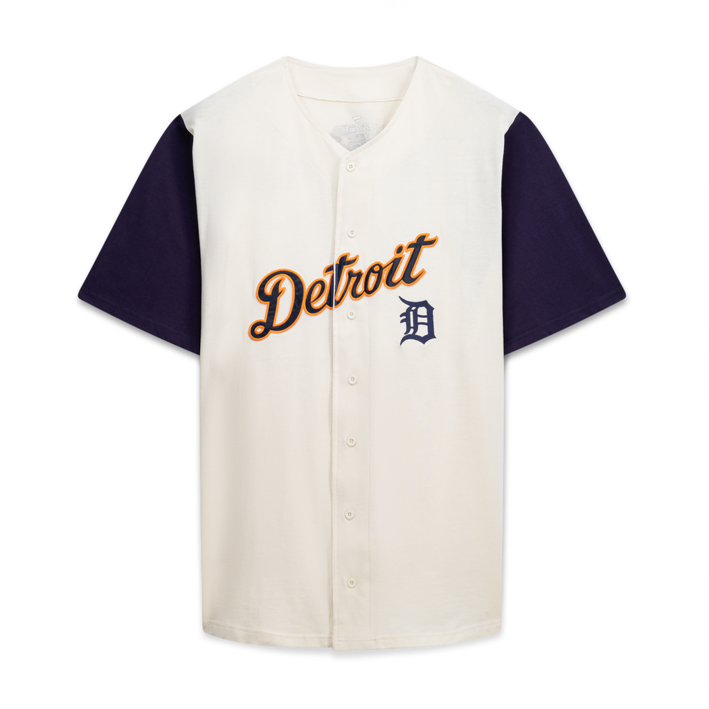 Detroit Tigers Profile Cream/Navy Big & Tall Two-Color Fashion Baseball Jersey