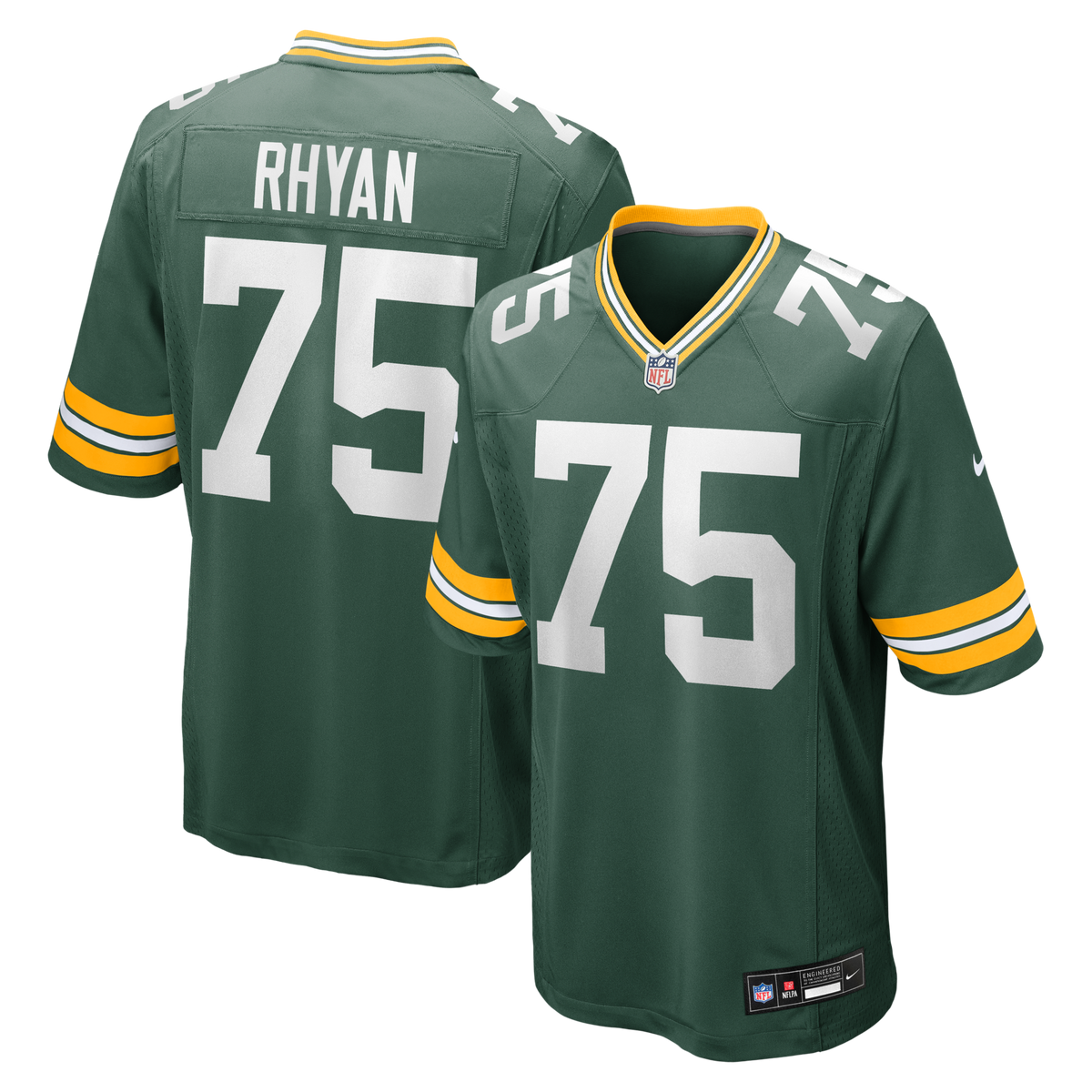 Green Bay Packers Sean Rhyan Green Game Player Football Jersey