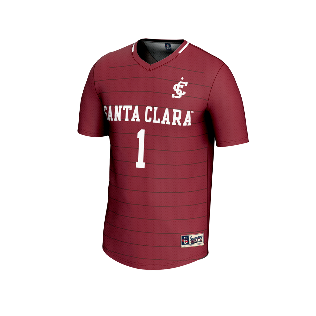 #1 Maroon Santa Clara Broncos Lightweight Soccer Fashion Jersey
