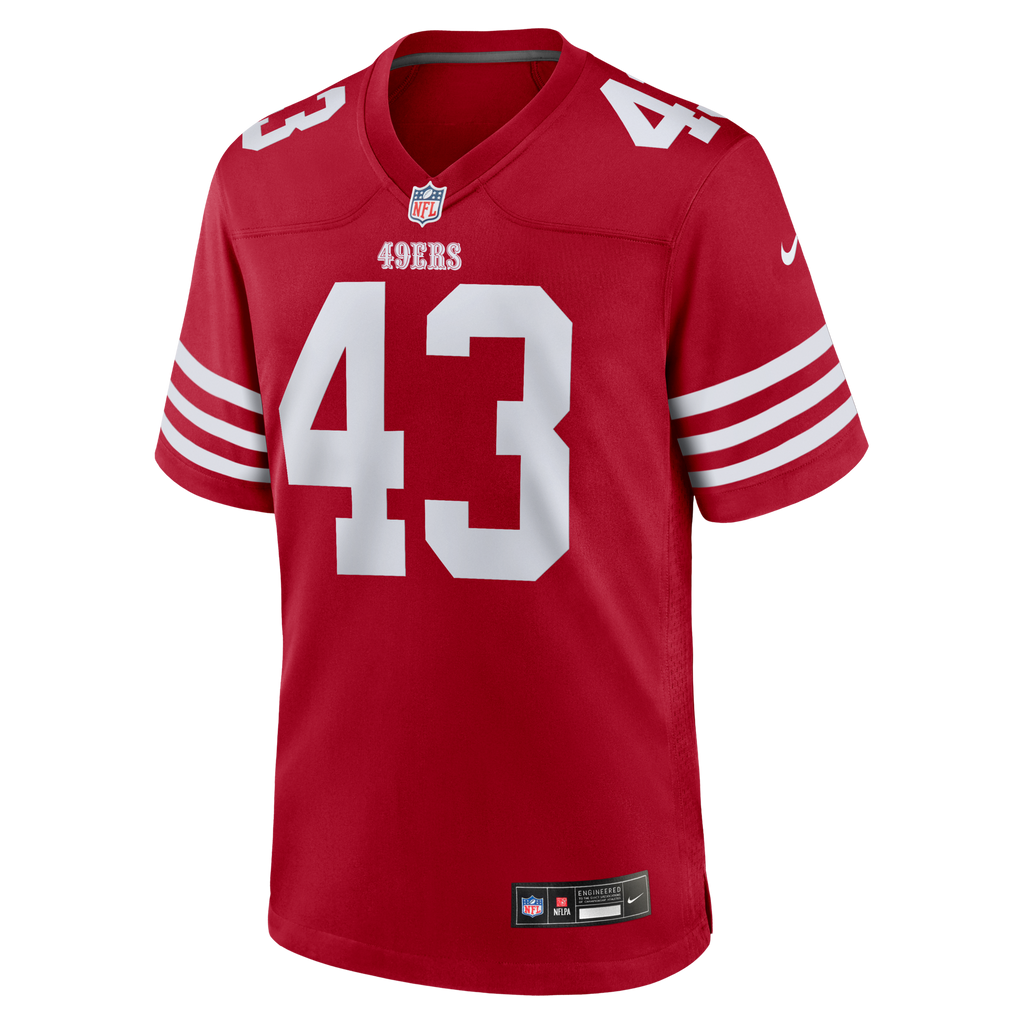 San Francisco 49ers Eric Kendricks Scarlet Team Game Football Jersey