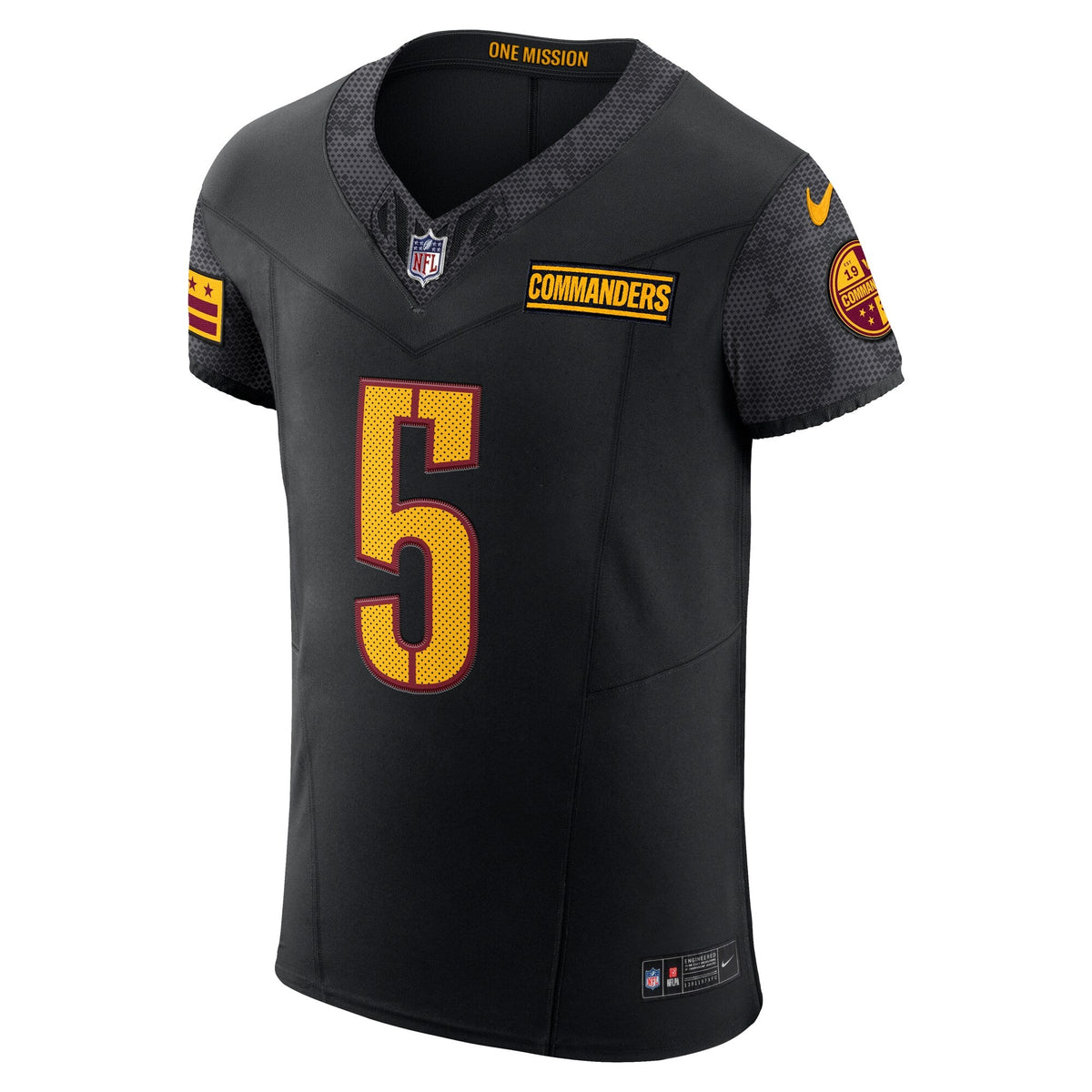 Washington Commanders Jayden Daniels Black Alternate Vapor F.U.S.E. Elite Football Jersey