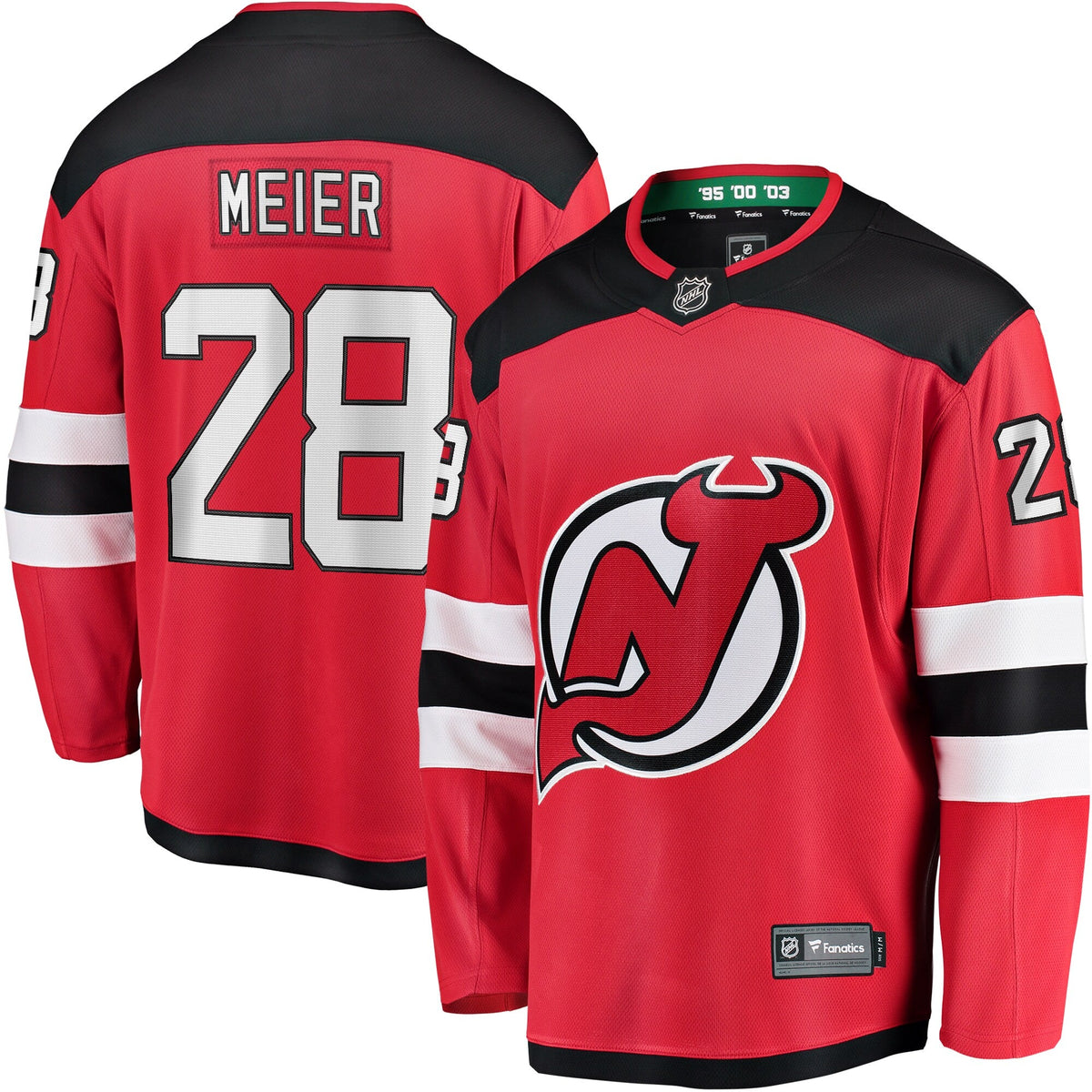 New Hockey Jersey Devils Timo Meier Red Home Breakaway Jersey