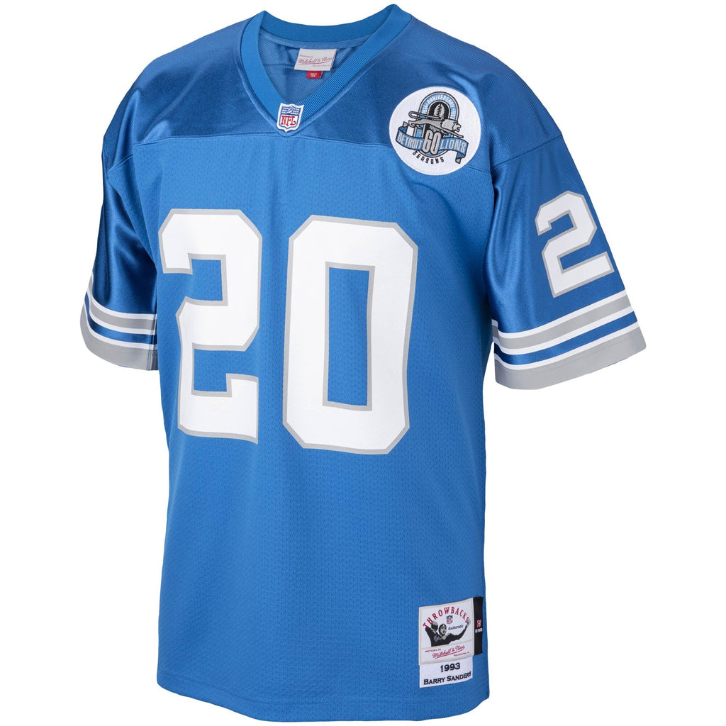 Detroit Lions 1993 Barry Sanders Blue Throwback Retired Player Football Jersey