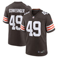 Cleveland Browns Carson Schwesinger Brown 2025 NFL Draft Game Football Jersey
