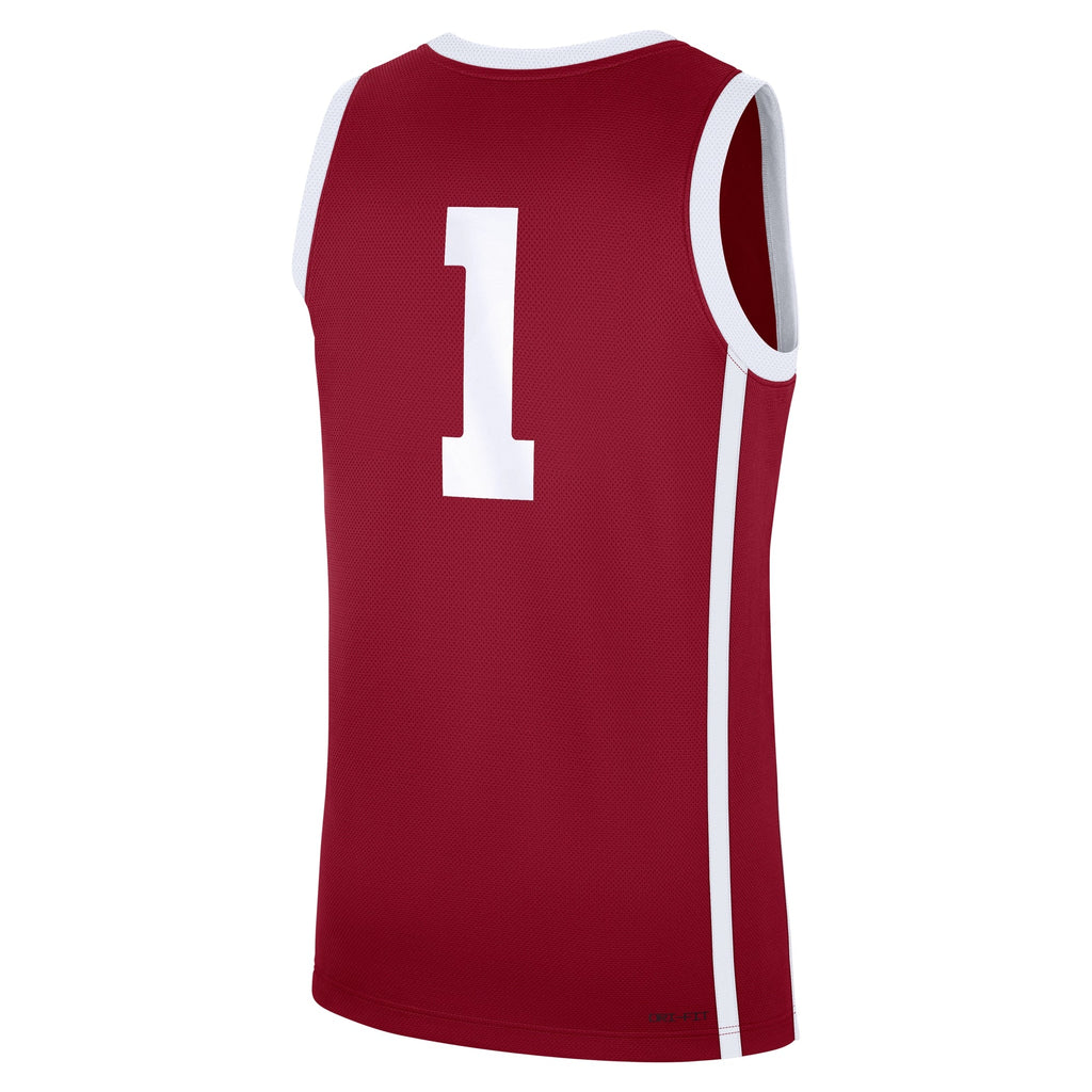 Crimson Oklahoma Sooners #1 Road Replica Basketball Jersey