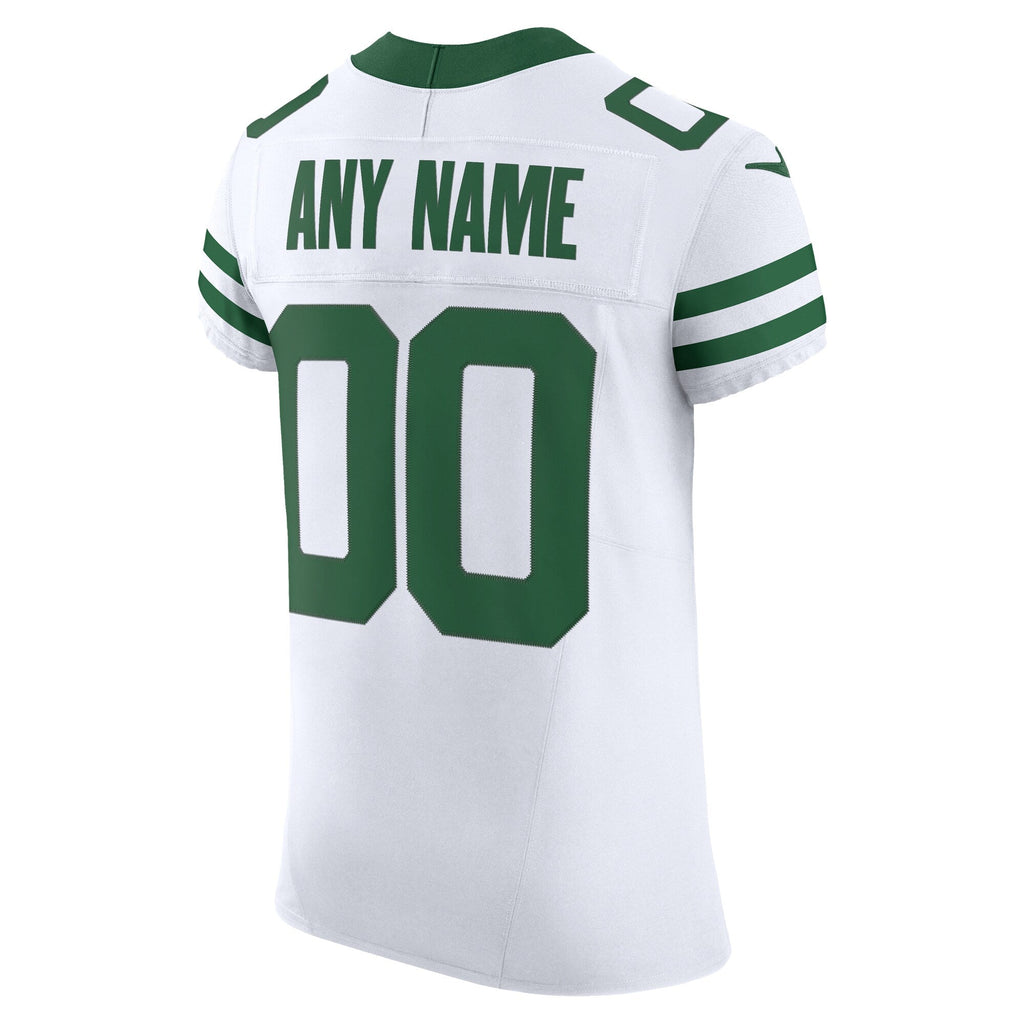 New York Jets White Vapor F.U.S.E. Elite Custom Football Jersey