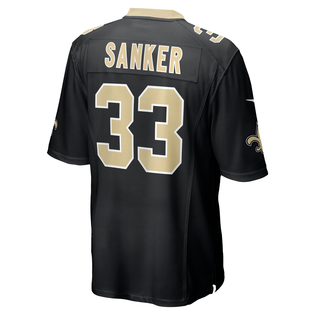 New Orleans Saints Jonas Sanker Black Team Game Football Jersey