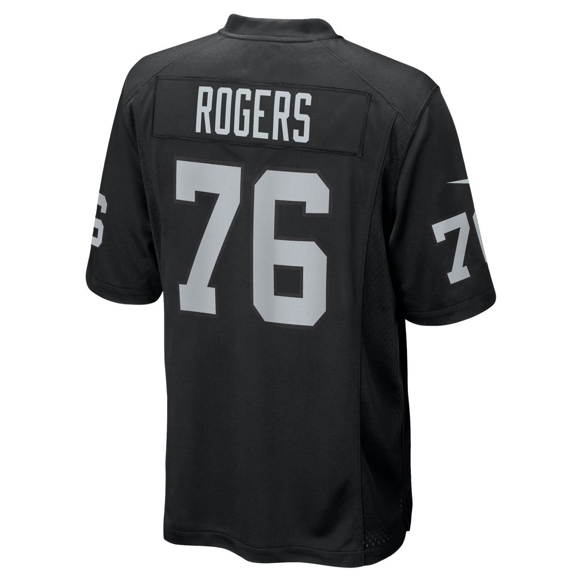 Las Vegas Raiders Caleb Rogers Black Team Game Football Jersey
