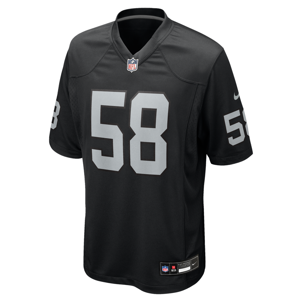 Las Vegas Raiders Jackson Powers-Johnson Black Team Game Football Jersey