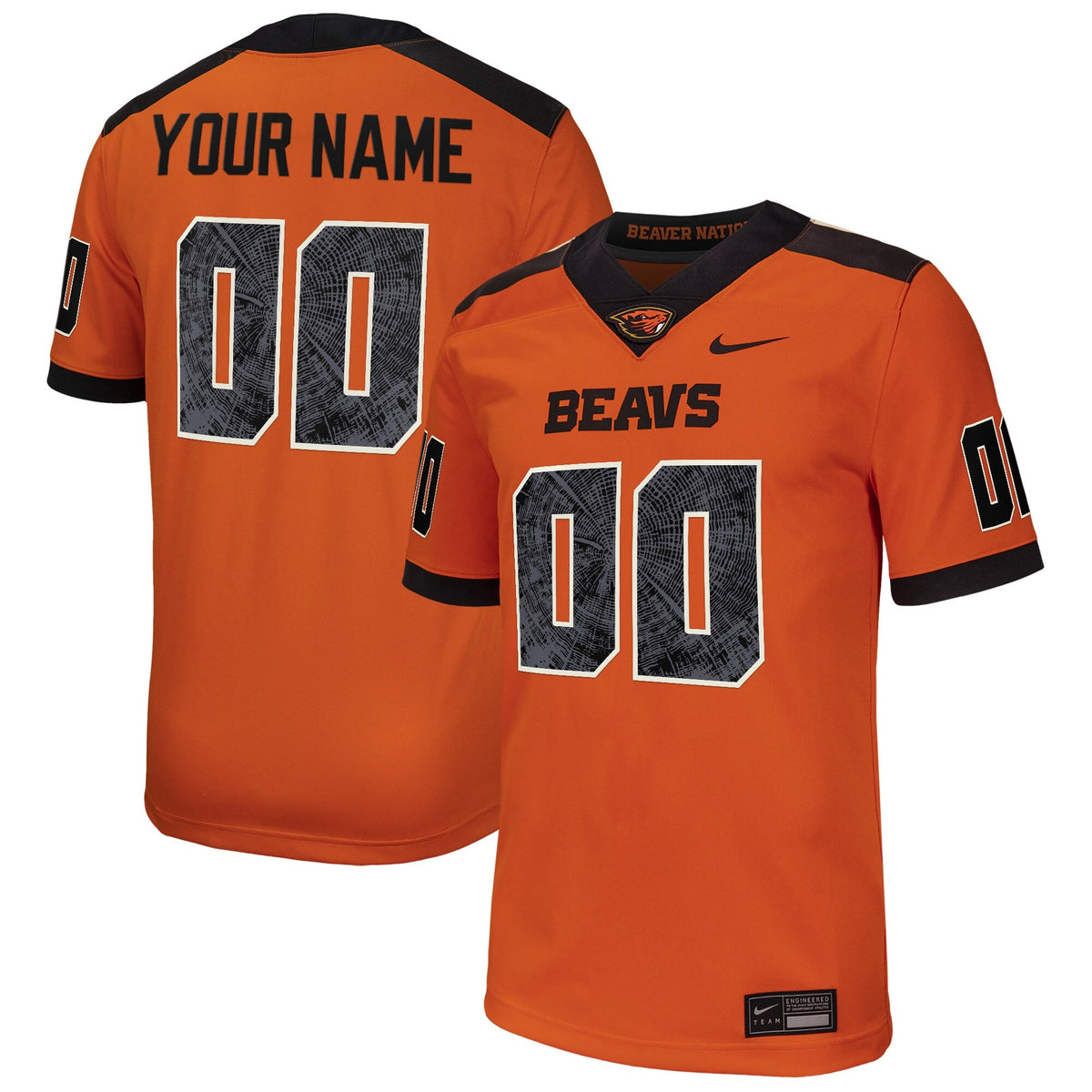 Oregon State Beavers Custom Football Game Jersey - Orange