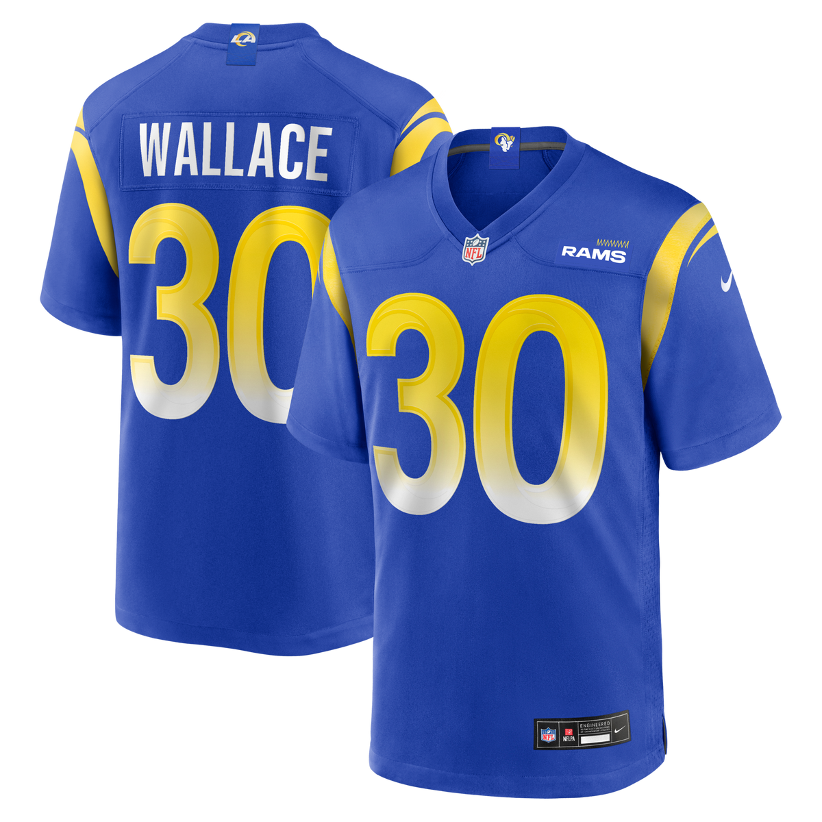 Los Angeles Rams Josh Wallace Royal Game Football Jersey
