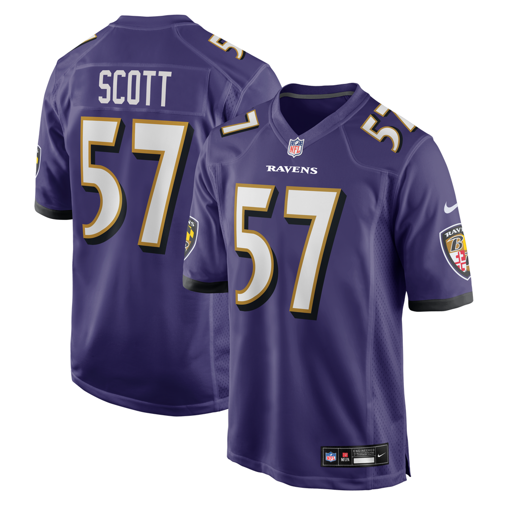 Baltimore Ravens Bart Scott Purple Game Retired Player Football Jersey