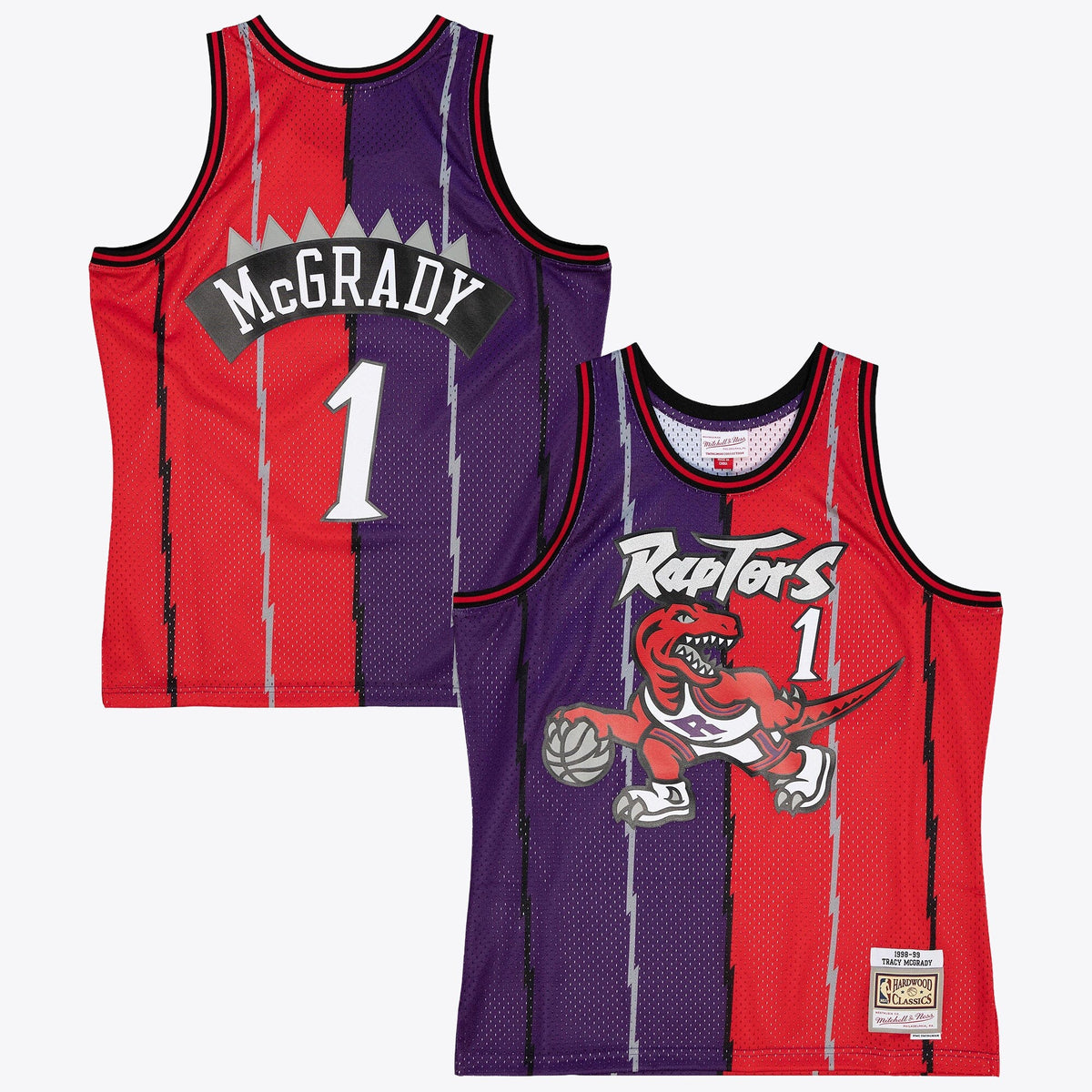 Toronto Raptors Tracy McGrady 1998 Split Swingman Jersey - Purple/Red