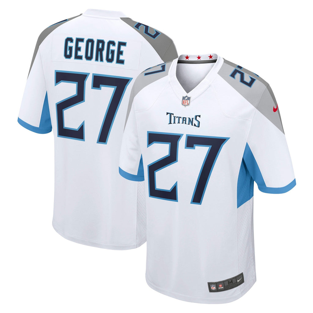 Tennessee Titans Eddie George White Retired Player Game Football Jersey