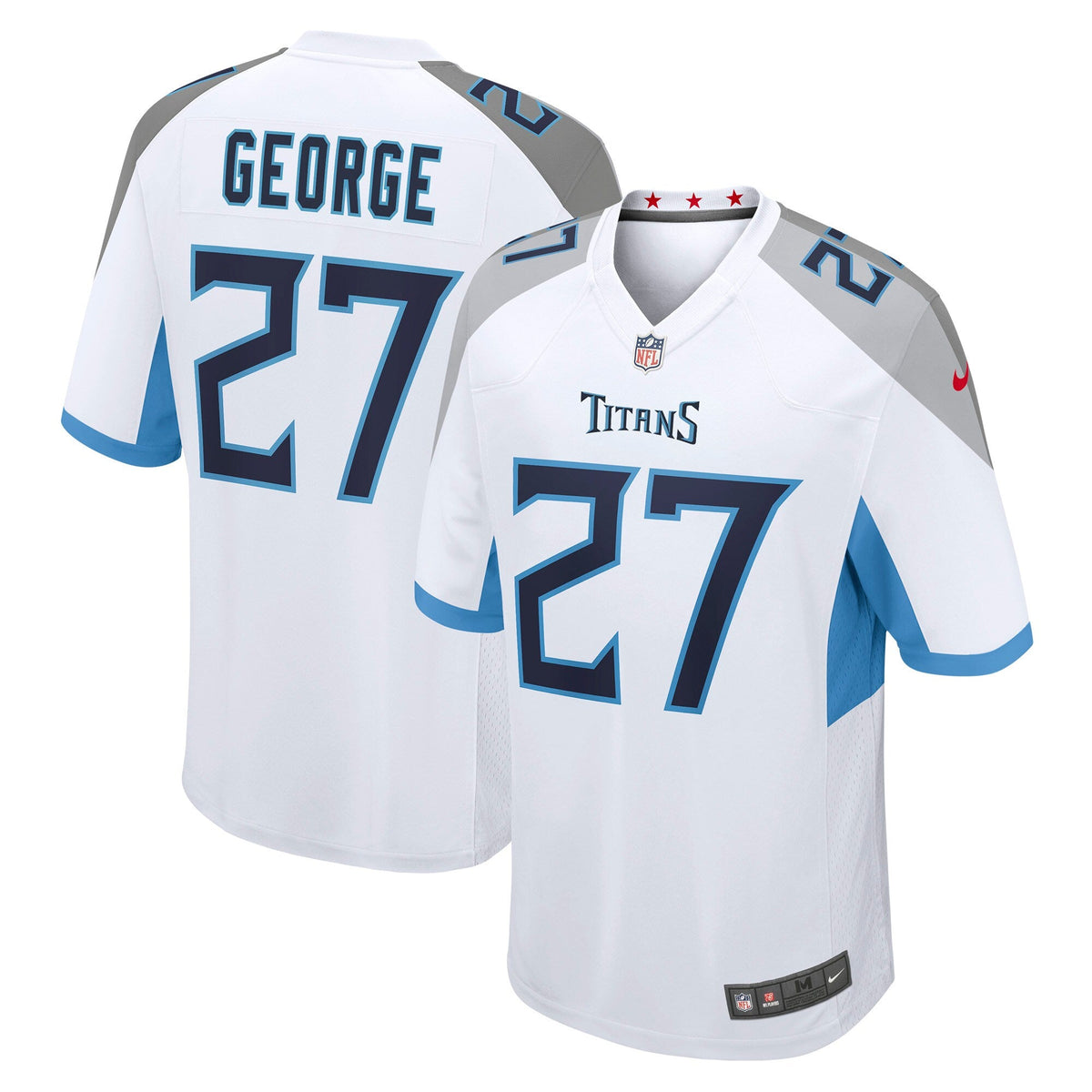 Tennessee Titans Eddie George White Retired Player Game Football Jersey
