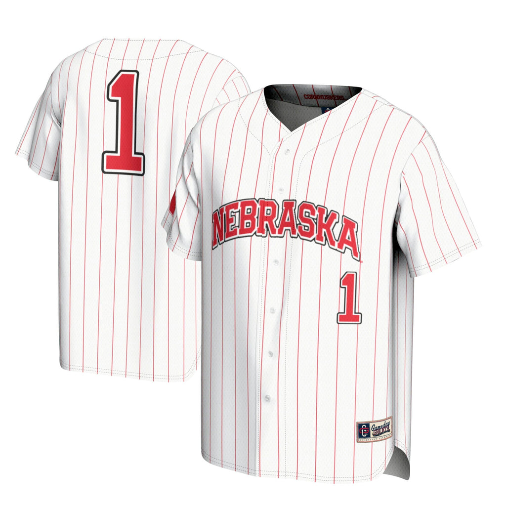 #1 White Nebraska Huskers Lightweight Baseball Jersey