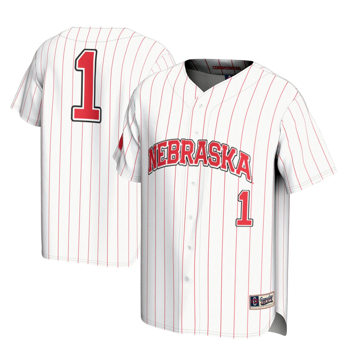 #1 White Nebraska Huskers Lightweight Baseball Jersey