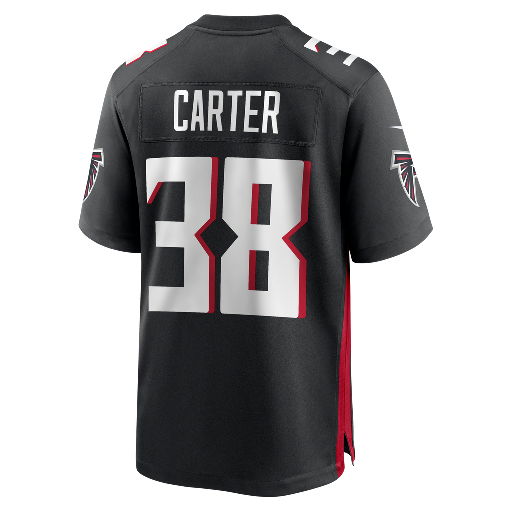 Atlanta Falcons Nathan Carter Black Team Game Football Jersey