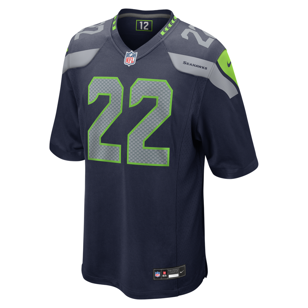 Seattle Seahawks Rashid Shaheed College Navy Team Game Football Jersey