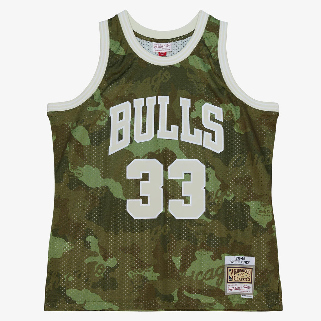 Chicago Bulls Scottie Pippen 1997 Ghost Camo Swingman Jersey - Green