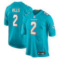 Miami Dolphins Malik Willis Aqua Game Football Jersey