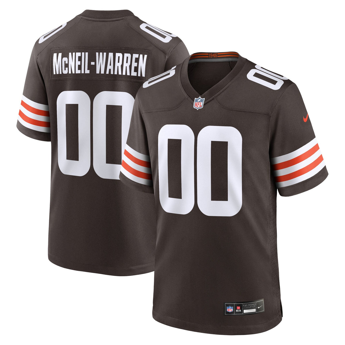 Cleveland Browns Emmanuel McNeil-Warren Brown Game Football Jersey
