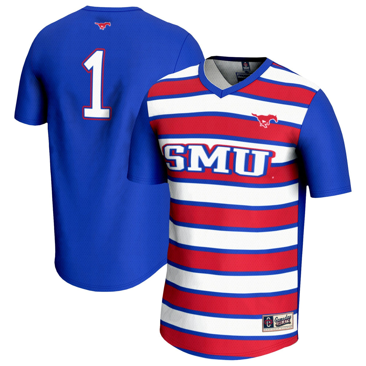 #1 SMU Mustangs Lightweight Soccer Fashion Jersey - Royal