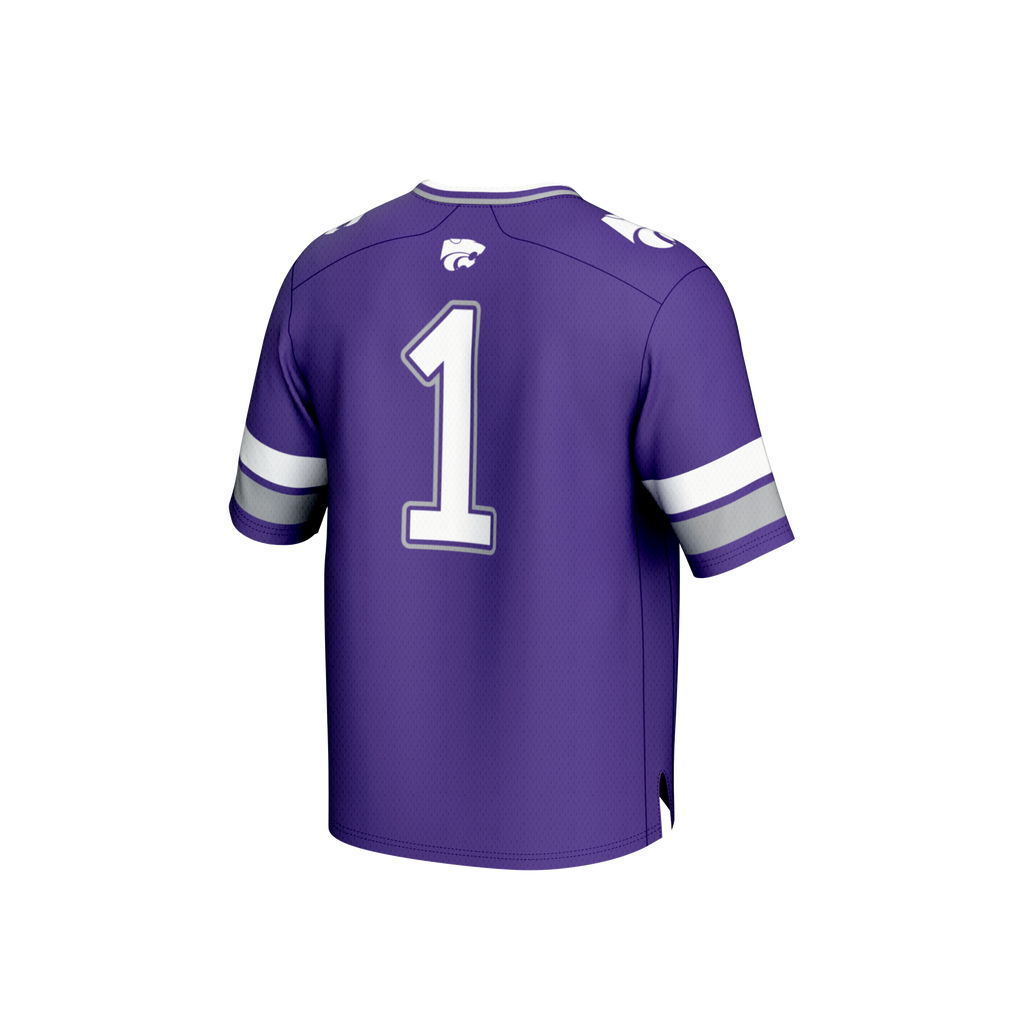 #1 Purple Kansas State Wildcats Lightweight Collegiate Football Fashion Jersey