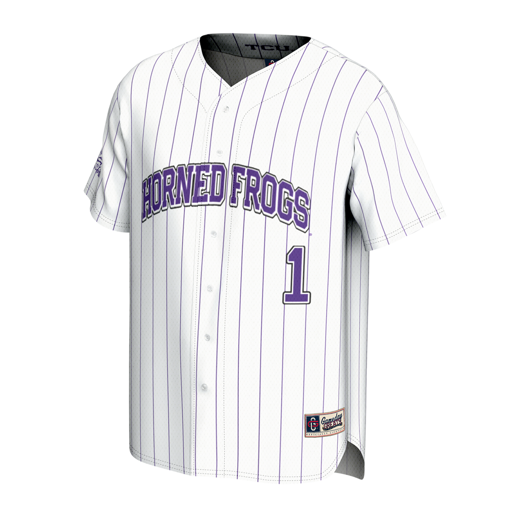 White TCU Horned Frogs Lightweight Collegiate Baseball Fashion Jersey