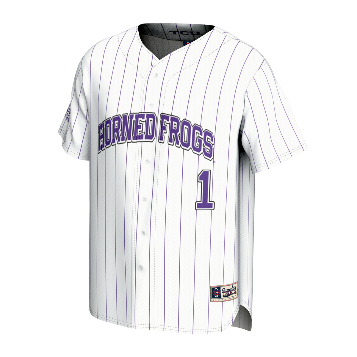 White TCU Horned Frogs Lightweight Collegiate Baseball Fashion Jersey
