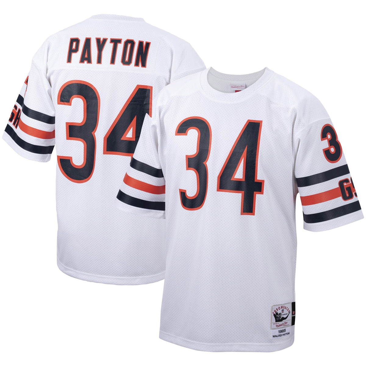 Chicago Bears 1985 Walter Payton White Throwback Retired Player Football Jersey