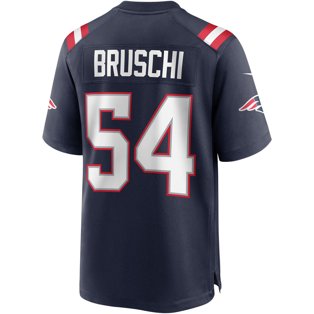New England Patriots Tedy Bruschi Navy Game Retired Player Football Jersey