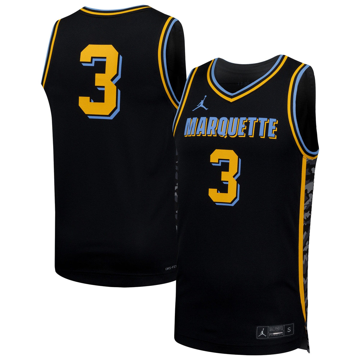 #3 Black Marquette Golden Eagles Replica Basketball Jersey