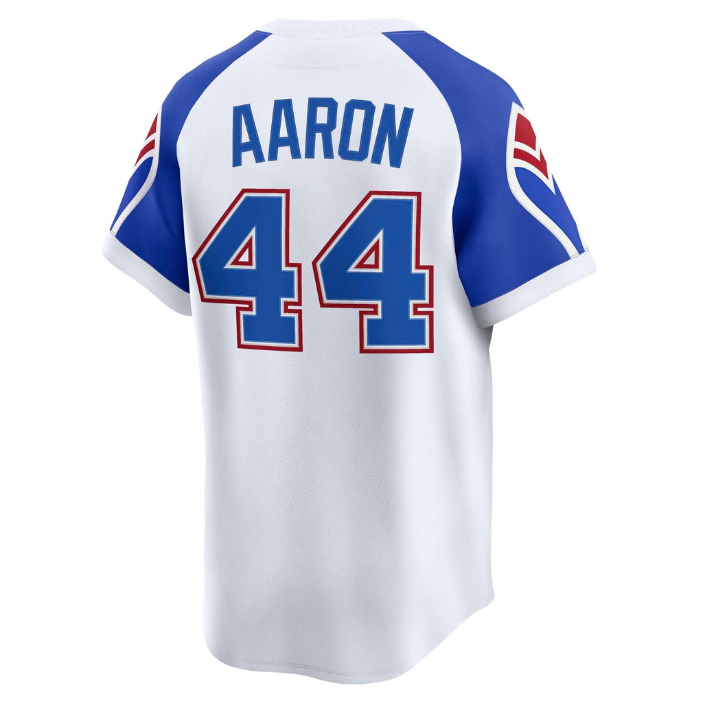 Atlanta Braves Hank Aaron White Throwback Cooperstown Collection Limited Baseball Jersey