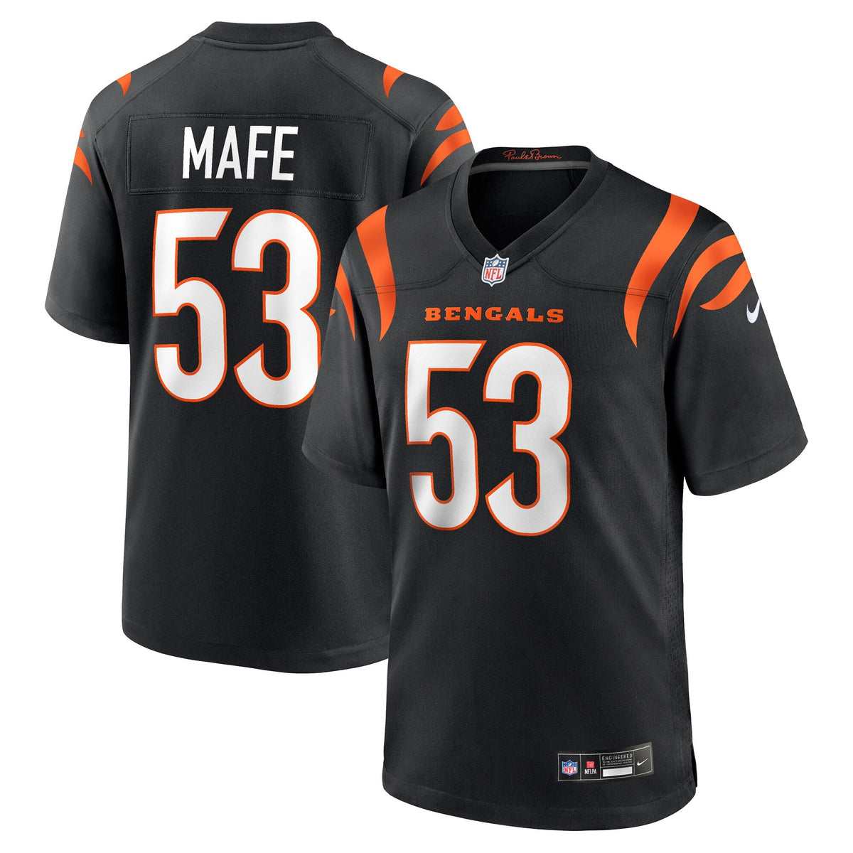 Cincinnati Bengals Boye Mafe Black Team Game Football Jersey