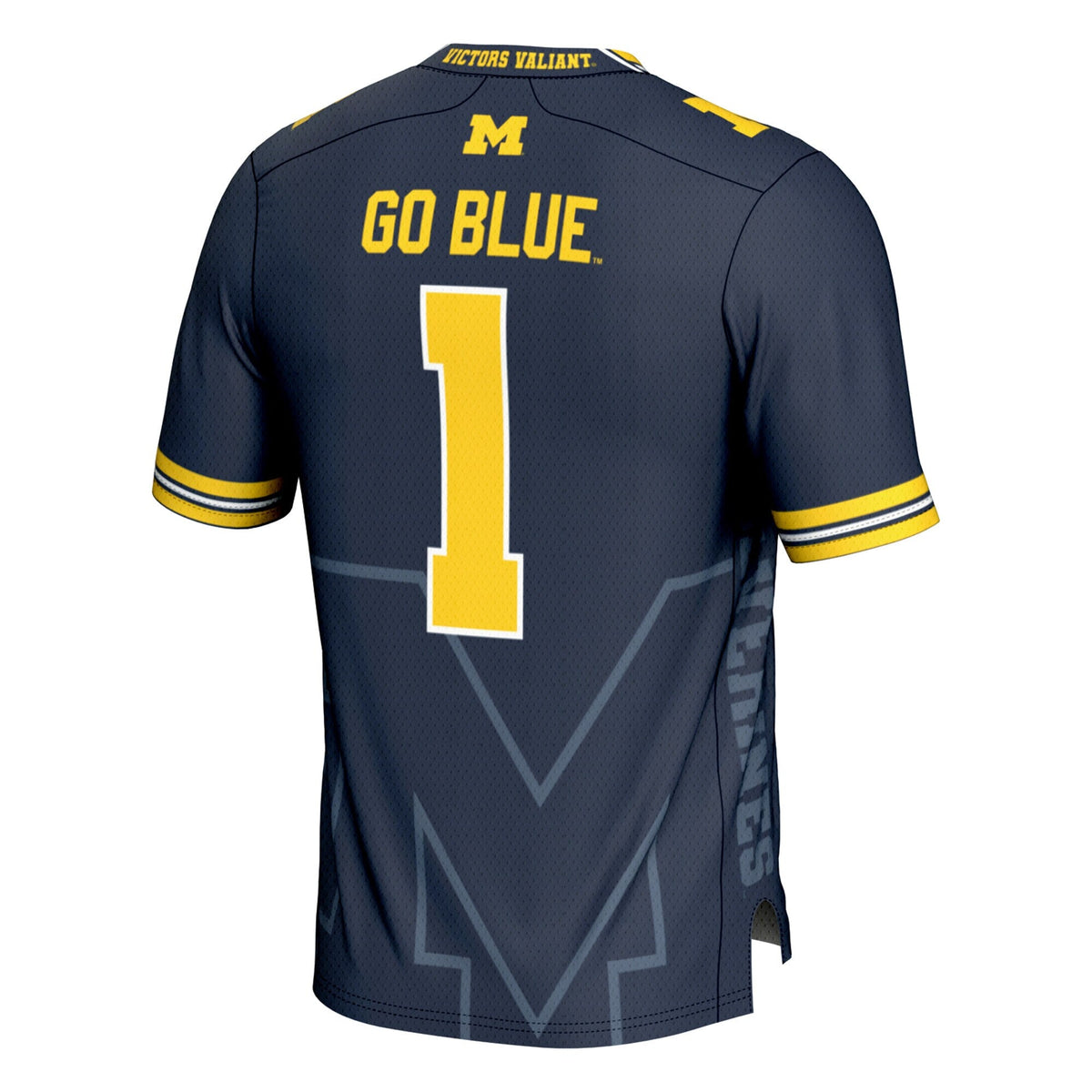 #1 Navy Michigan Wolverines Icon Print Football Fashion Jersey