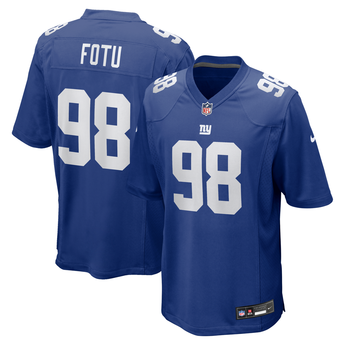 New York Giants Leki Fotu Royal Team Game Football Jersey