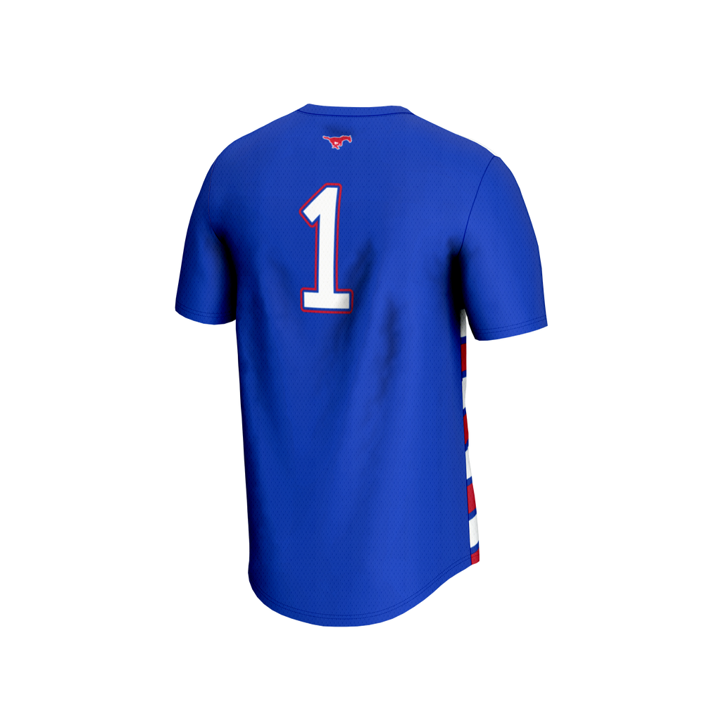 #1 SMU Mustangs Lightweight Soccer Fashion Jersey - Royal