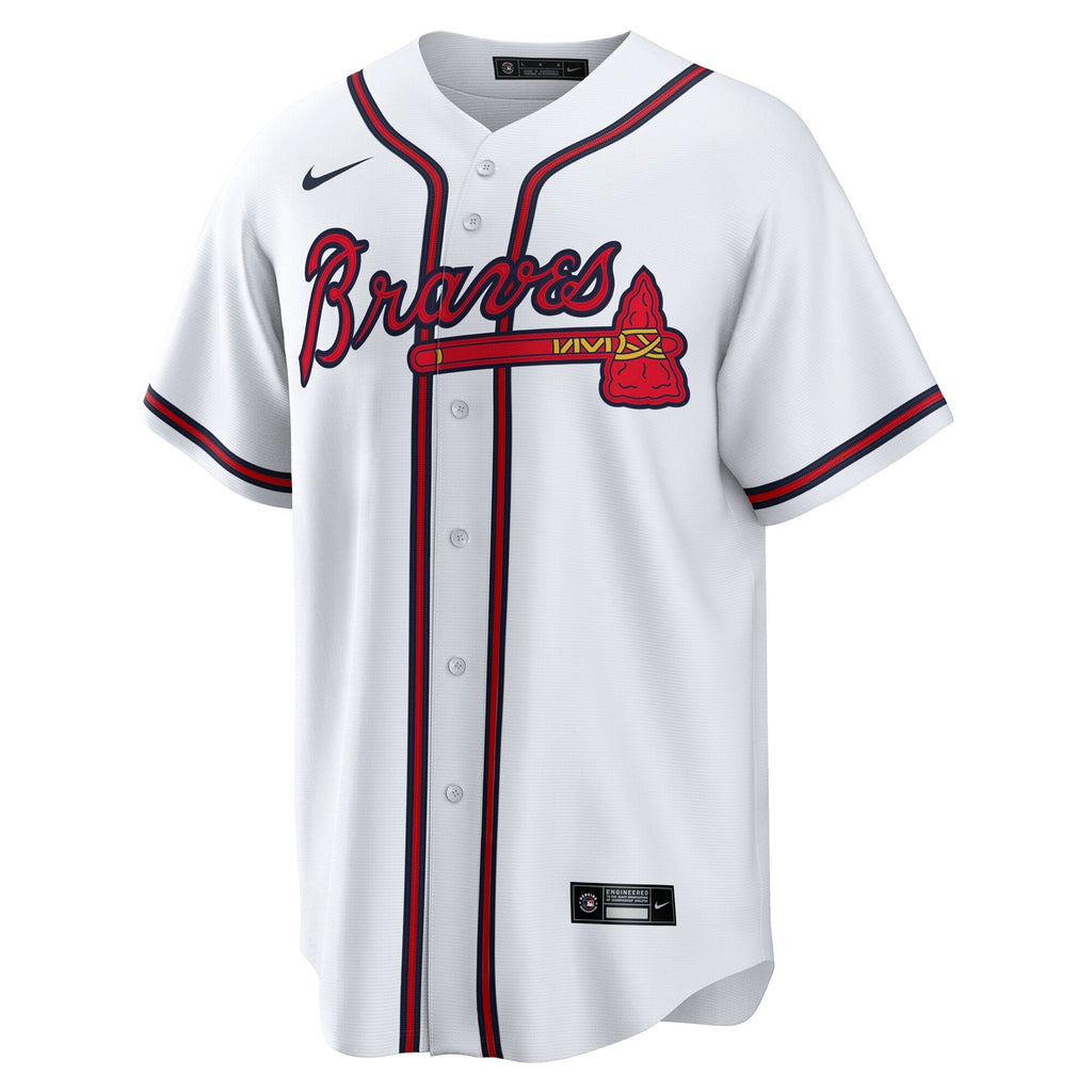 Atlanta Braves White #1 Dad Home Replica Baseball Jersey