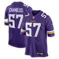 Minnesota Vikings Chaz Chambliss Purple Team Game Football Jersey