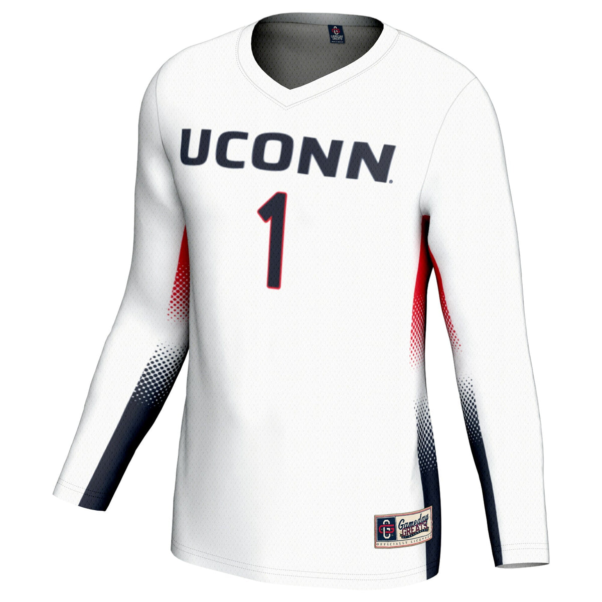 #1 UConn Huskies Lightweight Volleyball Jersey - White
