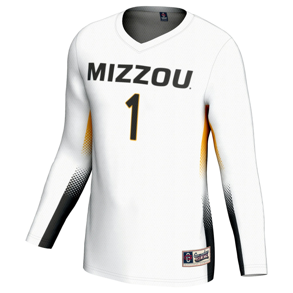 #1 Missouri Tigers Lightweight Volleyball Jersey – White