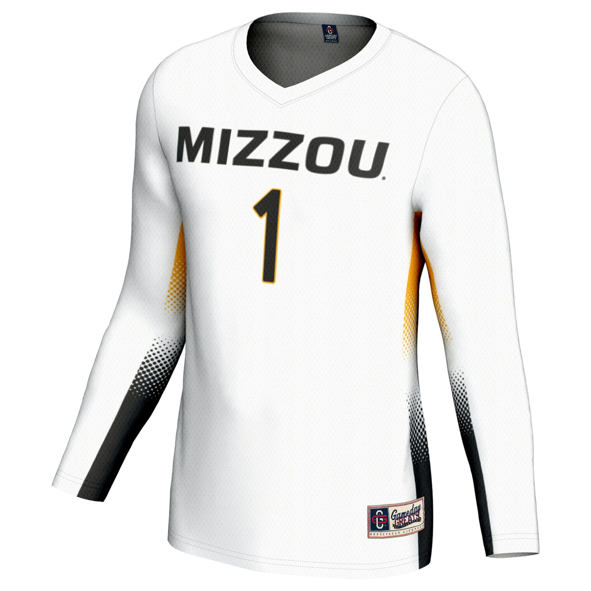 #1 Missouri Tigers Lightweight Volleyball Jersey – White