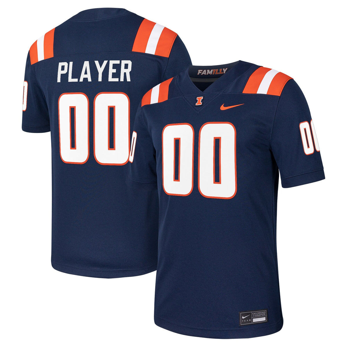 Illinois Fighting Illini Pick-A-Player NIL Football Game Jersey - Navy