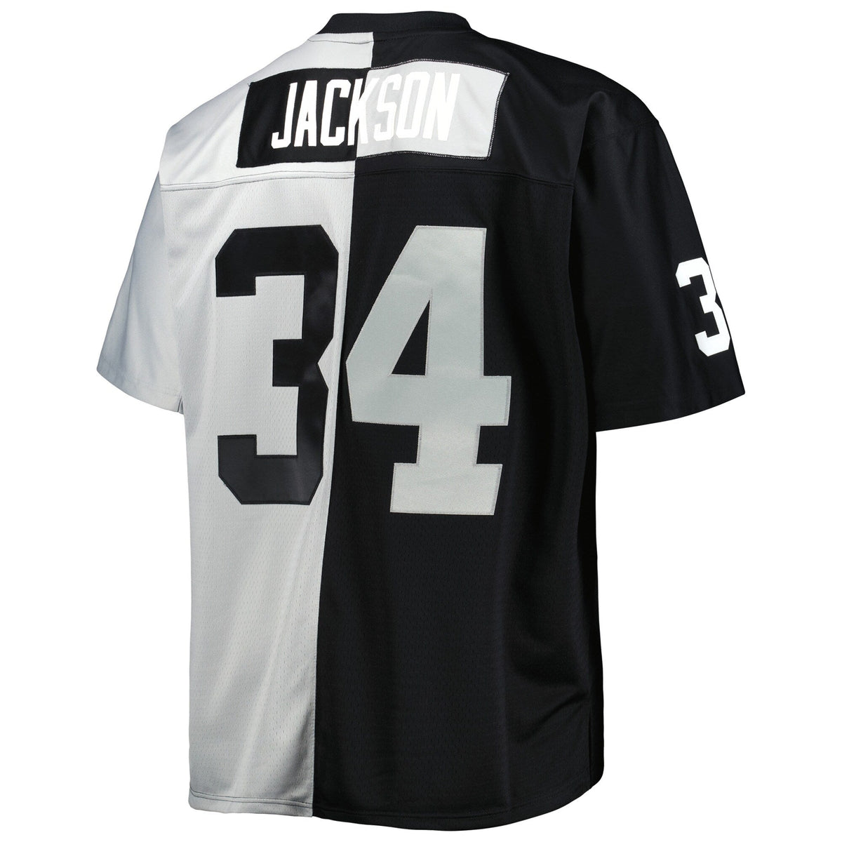 Las Vegas Raiders Bo Jackson Black/Silver Big & Tall Split Legacy Retired Player Replica Football Jersey