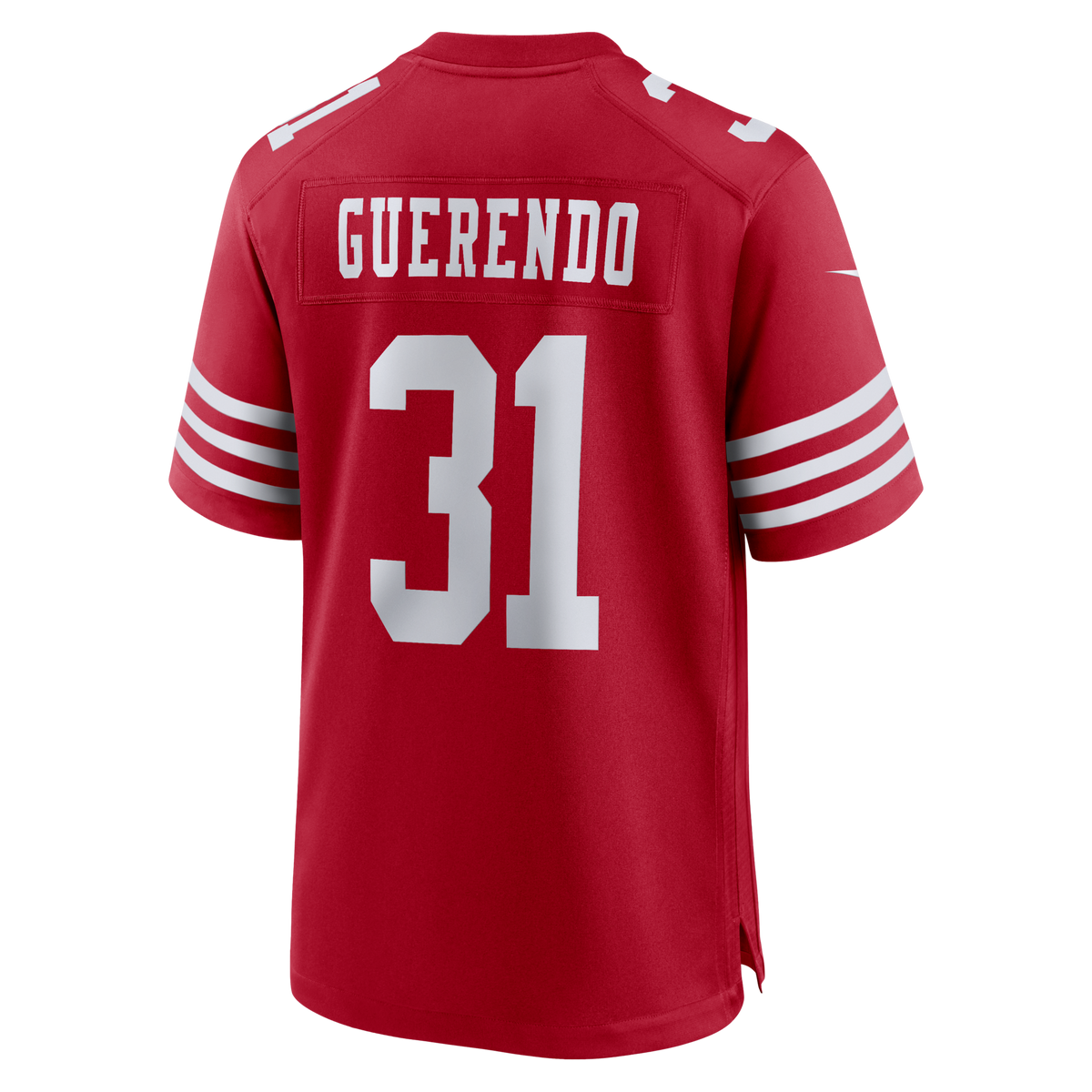San Francisco 49ers Isaac Guerendo Scarlet Game Football Jersey