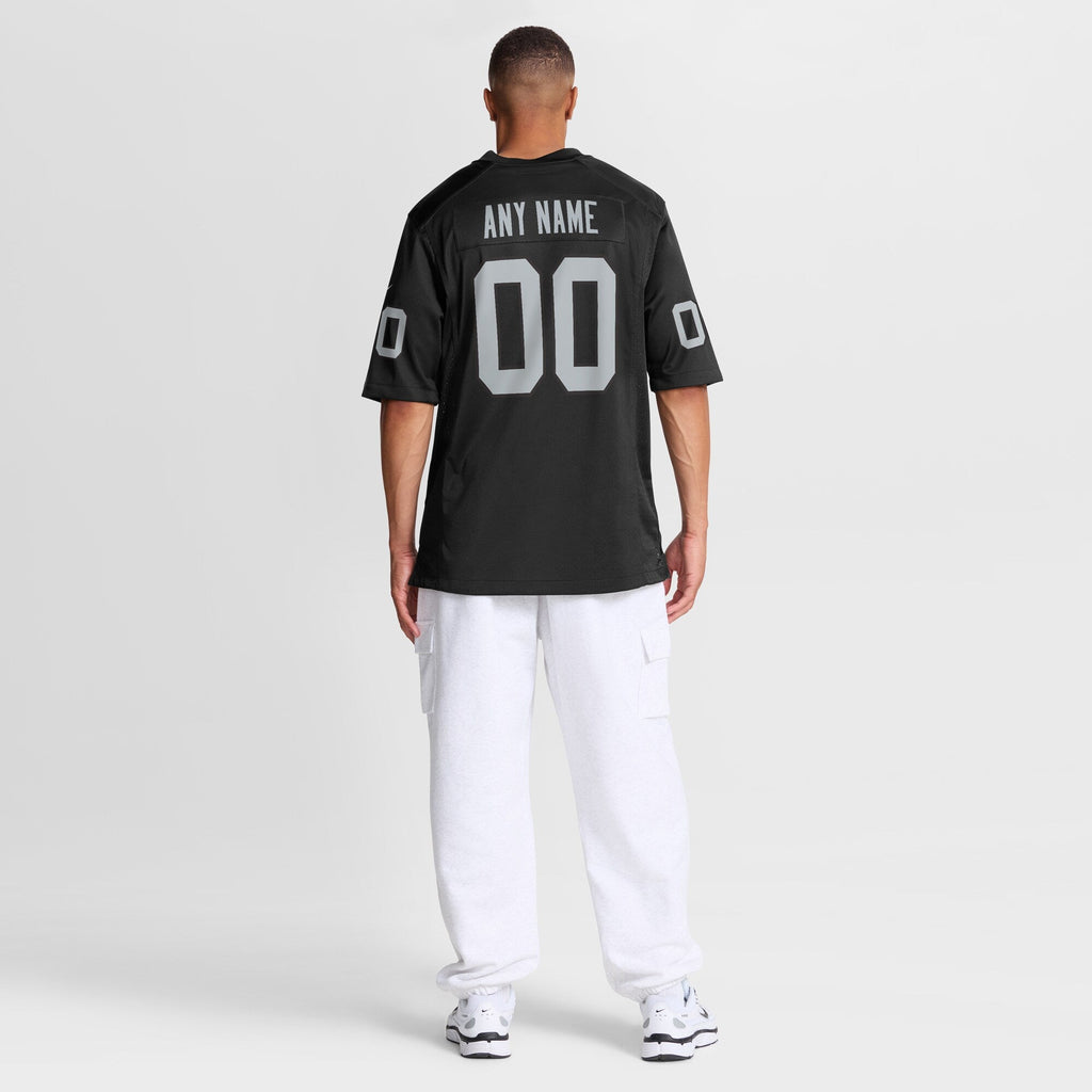 Las Vegas Raiders Black Custom Game Football Jersey