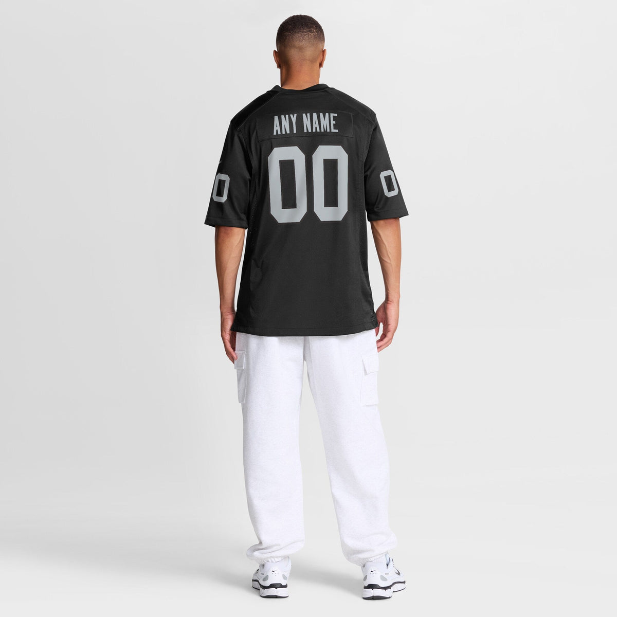 Las Vegas Raiders Black Custom Game Football Jersey